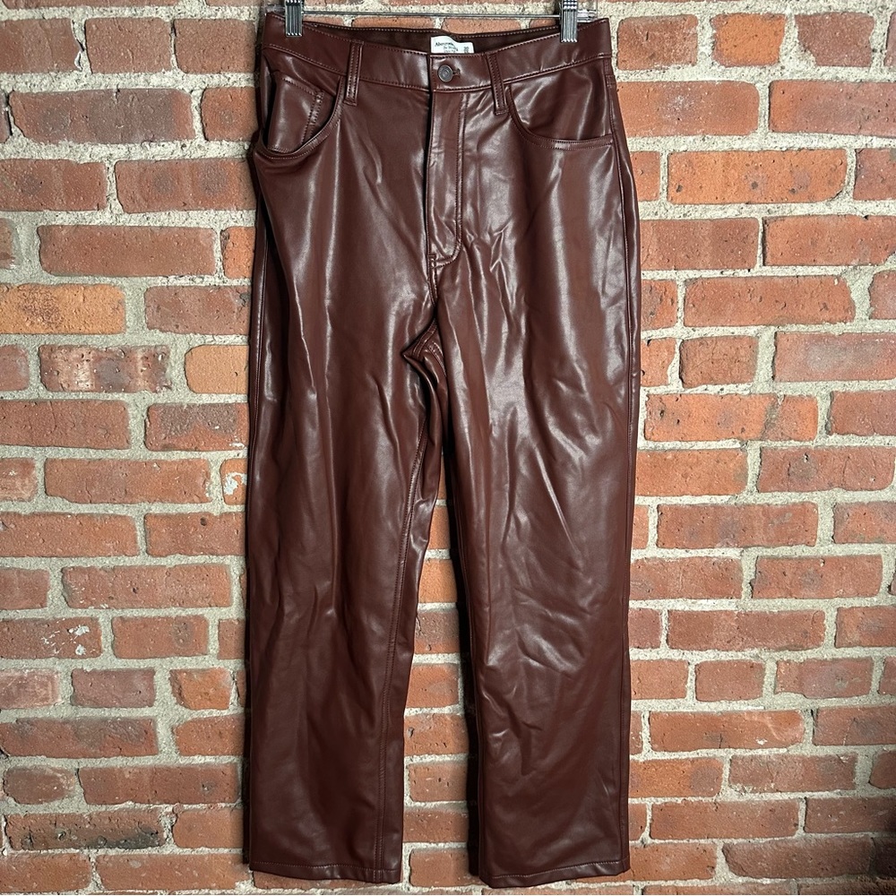 NWT Abercrombie & Fitch Leather The 90s Straight Ultra High Rise